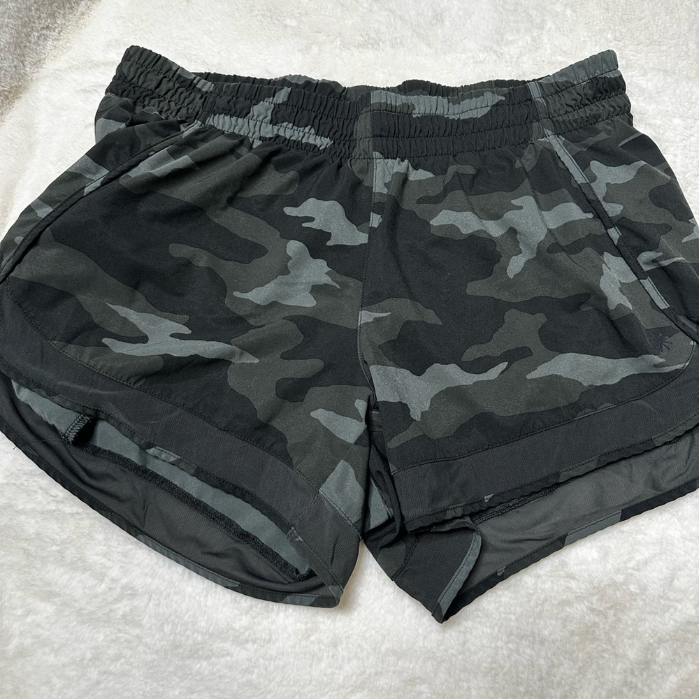 Athleta Camo Mesh Racer Running Shorts - Picture 2 of 9